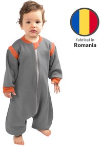 Sac de dormit copii cu picioare si maneci detasabile 18-36 luni Kidizi bumbac flausat, Grey 1 tog