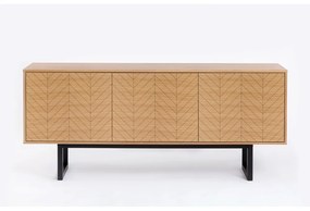 Comodă în decor de lemn de stejar Woodman Camden Herringbone, 175 x 75 cm