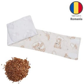 Centura anticolici reglabila cu seminte din in 0-12 luni Sleepy Bear, include pernuta seminte de in detasabila
