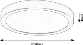 Rabalux 75076 - Plafonieră LED pentru baie SHAUN PLUS, 30W/230V, Ø 30 cm, IP44, negru