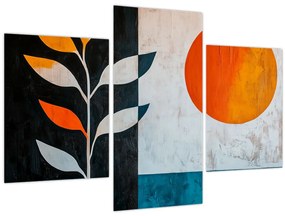 Tablou - Abstracție cu plantă și soare (90x60 cm)