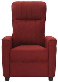342256 vidaXL Fotoliu rabatabil, roșu vin, material textil