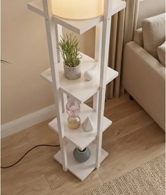 Lampadar cu rafturi NORA 1xE27/40W/230V alb