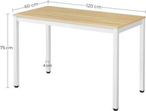 Birou cu blat decor stejar LEWODA 120x60
