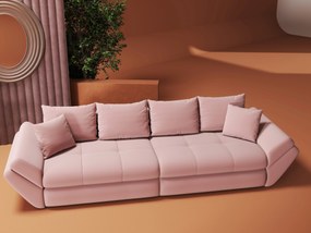 Canapea extensibilă dumonde cu ladă de depozitare si sezut confortabil din spuma high-density, Loana Royal Roz 300x100 cm