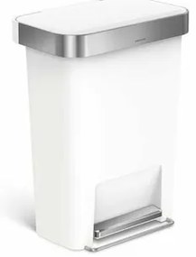 Simplehuman Coș de gunoi cu pedală 45 l, alb