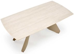Masă de bucătărie Abelard, piatră / crem