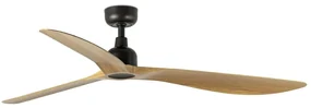 Ventilator de tavan FARO 34360 OUTWOOD L maro/negru d. 150 cm IP44 + telecomandă