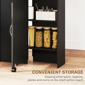 HOMCOM Masă Pliabilă pentru 4-6 Persoane, cu 2 Roți, Masă Rabatabilă cu 2 Rafturi pentru Depozitare, 140x75x74 cm, Negru | Aosom Romania