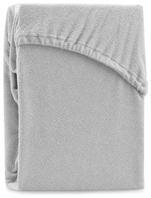 Cearceaf gri deschis din frotir cu elastic 240x220 cm Ruby – Restilo
