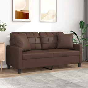 3152957 vidaXL Canapea cu 2 locuri, perne&pernuțe maro 140 cm piele ecologică