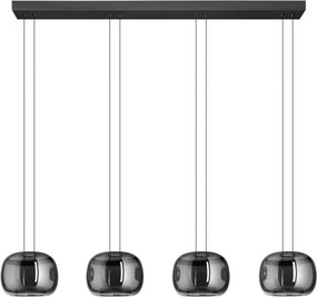 Eglo 390433 - Lustră LED dimabilă HORTUNAS pe cablu, 4 x LED, 5,8 W, 230 V, negru/fumuriu