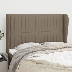 vidaXL Tăblie de pat cu aripioare gri taupe 147x23x118/128 cm textil