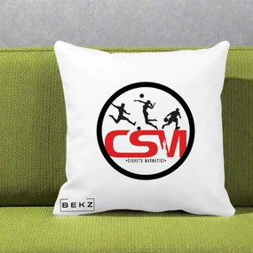 Perna Personalizata CSM Sighetu Marmatiei Sport, 40x40 cm, Alba Mata, Husa Detasabila, Perna Inclusa, BEKZ®