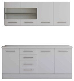 Set mobila bucatarie Alfa 180 cm, culoare alb