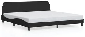 373254 vidaXL Cadru de pat cu tăblie, negru, 200x200 cm, catifea
