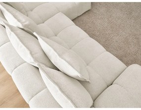 Colțar alb extensibil/cu spațiu de depozitare cu tapițerie din chenille (cu colț pe partea dreaptă/cu șezlong) Everest – Bobochic Paris