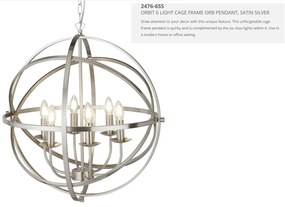 Lustra suspendata stil traditional Orbit argintiu satin 2476-6SS SRT