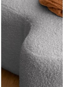 Taburet gri cu tapițerie din stofă bouclé Miuf – Miuform