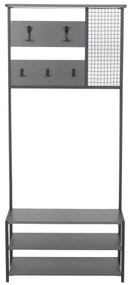 Cuier de perete cu pantofar NOMAD 182x78 cm negru/antracit