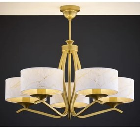 Jupiter 2110 - Lustră pe tijă KASZMIR 5xE27/15W/230V alb/auriu/decor marmură