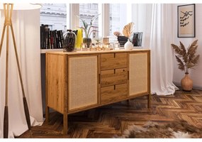 Comodă din lemn de stejar joasă 142x84 cm Pola - The Beds