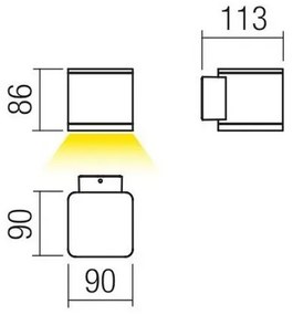 Redo 9069 - Aplică de perete LED pentru exterior BETA, 6W, 230V, IP54