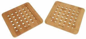 Set 2 suporturi pentru vase calde Kinghoff KH 1216, 20x20 cm, Bambus