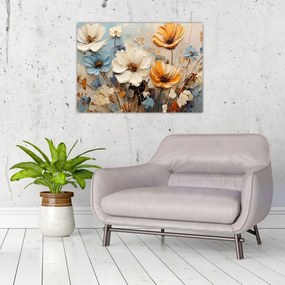Tablou pe sticlă - Buchete, pictură (70x50 cm)