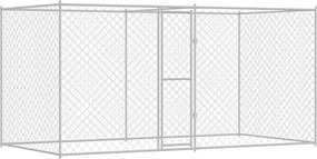 vidaXL Cușcă pentru câine Argintiu 400 x 200 x 200 cm Oțel Galvanizat