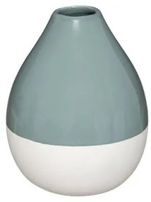 Vaza Ceramica Alb&amp;Verde, H16 cm