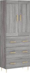 vidaXL Dulap înalt, gri sonoma, 69,5x34x180 cm, lemn compozit