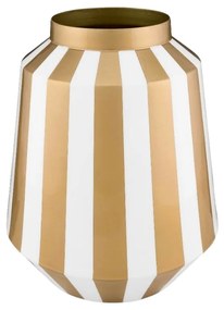 Vaza decorativă, din metal, Pip Studio, Stripes White Gold, 24x29 cm, colecția Royal Dot Delight