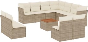 vidaXL Set canapele de grădină cu perne, 12 piese, bej, poliratan