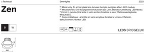Spot LED incastrabil design tehnic Zen negru