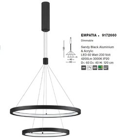 Lustra LED design modern circular EMPATIA II negru NVL-9172660