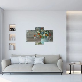 Tablou - Pictură în ulei, flori de câmp (90x60 cm)