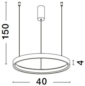 Lustra LED suspendata design modern circular PERRINE D-40cm alba