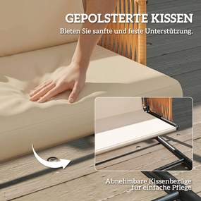 Outsunny Leagăn Hollywood, leagăn de grădină 3 locuri cu copertină reglabilă pernuță șezut detașabilă și respirabilă | Aosom Romania