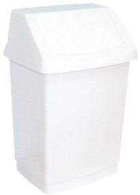 Coș de gunoi cu capac plastic 50 l, alb