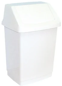 Coș de gunoi cu capac plastic 50 l, alb
