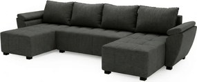 OFERTA Coltare extensibilas in U LIVARO 305x140 cm, gri inchis calitatea II