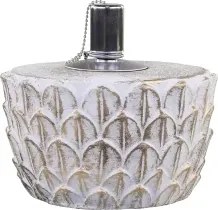 Lampă cu ulei decorativ stil vintage cu model auriu gri ciment și oțel inoxidabil, „Vittel”