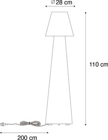 Lampă de podea inteligentă pentru exterior albă inclusiv LED A60 IP44 - Katrijn
