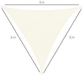 Outsunny Cort Parasolar Triunghiular Anti UV, Design Velă, Ideal pentru Terasă, Crem, 6x6x6m | Aosom Romania
