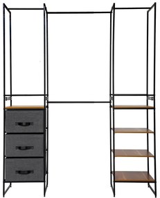 Modul de depozitare: 3 sertare, 4 rafturi, șine, 180x47x198 cm