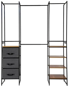 Modul de depozitare: 3 sertare, 4 rafturi, șine, 180x47x198 cm