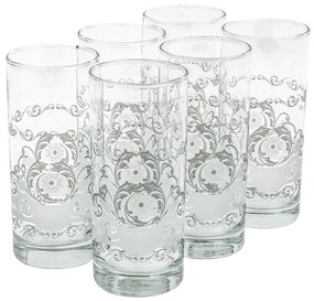 Set de 6 pahare cu model floral-270 ml