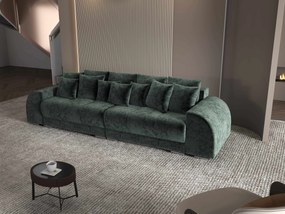 Canapea extensibilă dumonde cu 2 lăzi de depozitare si sezut confortabil din spuma high-density, Verona Euphoria Green 310x100 cm