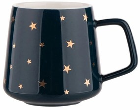 Cană din porțelan Altom Golden stars, 370ml, navy blue